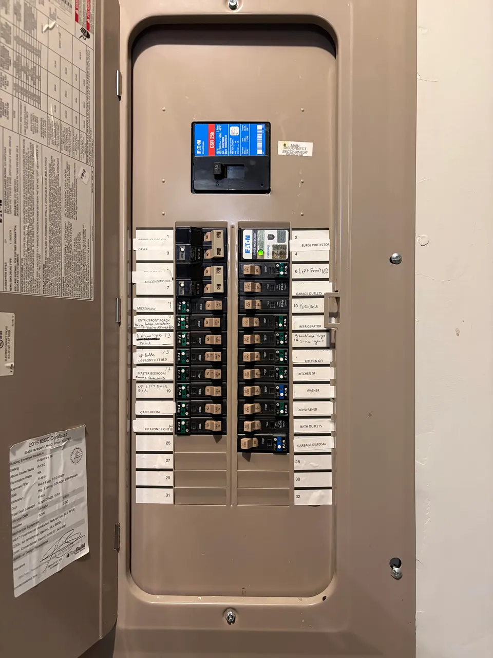 Branch circuit wiring inside an electrical panel